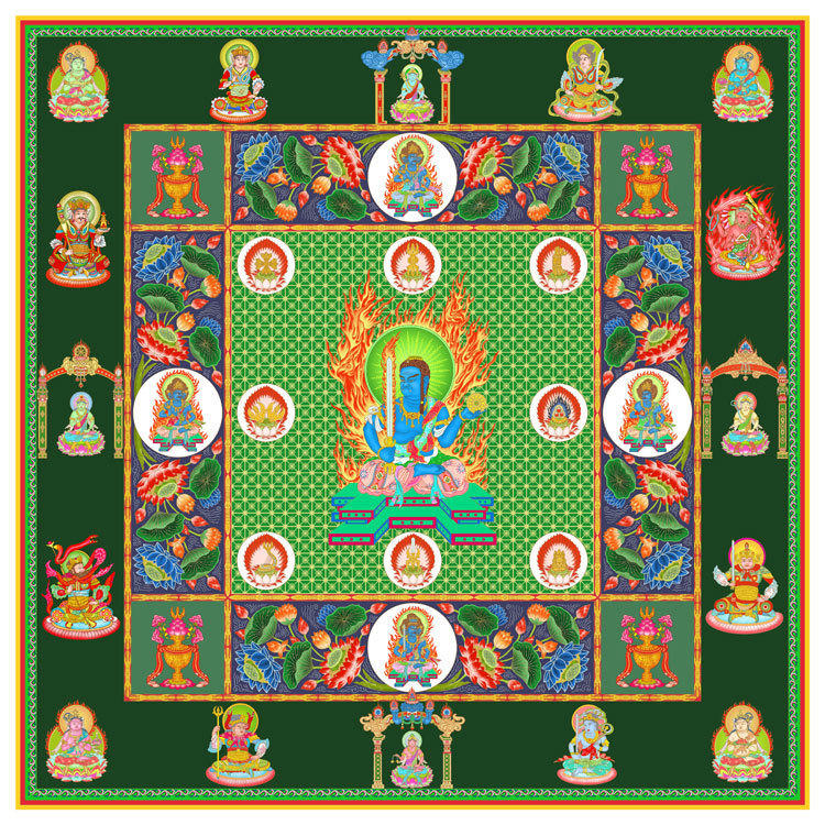 Mandala Budismo Tibetano Cuadro budista A4 tamaño: 297 x 210 mm Acala, Obra de arte, Cuadro, otros