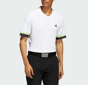 アディダスゴルフ HEAT. RDY カラーブロック 半袖スキッパーシャツ　Sサイズ　ホワイト