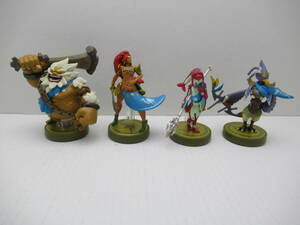 61/Q680★amiibo アミーボ ゼルダの伝説 ブレスオブザワイルド 4人の英傑セット【リーバル/ダルケル/ウルボザ/ミファー 】★中古品