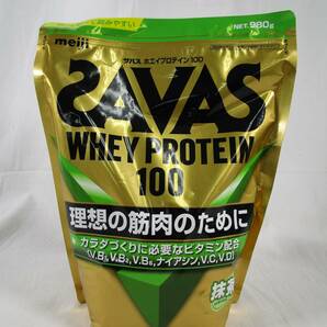 46/Ω203★ザバス(SAVAS) ホエイプロテイン100 抹茶味 980g 明治★賞味期限2025/03★未開封品の画像1