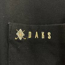 DAKS LONDON 鹿の子ニットポロシャツ 長袖ポロシャツ 刺繍ロゴ コットン ワンポイント 黒 ダックスロンドン【レターパックプラス郵送可】M_画像4