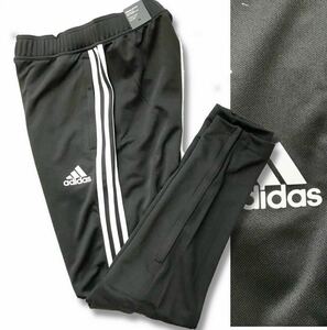 新品 正規品 【メンズL】 黒 adidas アディダス ゴルフに最適 ジャージ パンツ スリーライン 春夏 オールシーズン スリムテーパード