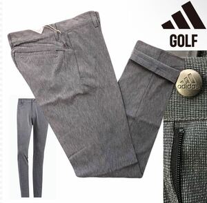 ▲B169新品【ウエスト88】グレー adidas GOLF アディダス ゴルフ 春夏 ヘザー調 ストレッチ テーパード パンツ 軽量 裾上げ可