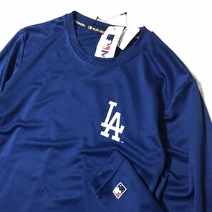 ◎141新品【メンズL】ブルー MLB公式 ロサンゼルス・ドジャース ドライメッシュ ロングTシャツ ワンポイントロゴ 大谷翔平 山本由伸の画像6