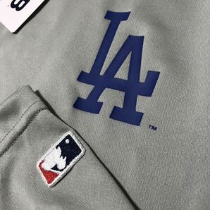 ◎139新品【メンズLL】灰グレー MLB公式 ロサンゼルス・ドジャース ドライメッシュ ロングTシャツ ワンポイントロゴ 大谷翔平 山本由伸の画像5