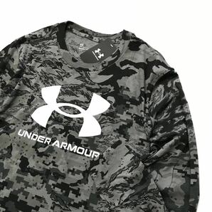 ●M178新品【メンズM】黒迷彩 アンダーアーマー UNDER ARMOUR ゴルフ トレーニング Tシャツ UA ABCカモ ロングスリーブTシャツ 長袖の画像3