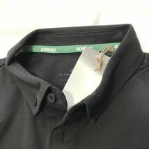 新品 【メンズL】黒 アディダスゴルフ ボタンダウン ポロシャツ 長袖 adidas GOLF ゴルフウェア_画像5
