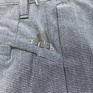 △K080新品【ウエスト88】クルーネイビー adidas GOLF アディダス ゴルフ 春夏 ヘザー調 ストレッチ テーパード パンツ 軽量 裾上げ可の画像3