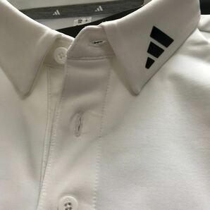 ●M191新品 【メンズXXL】白 アディダスゴルフ 裏起毛 ボタンダウン ポロシャツ 長袖 adidas GOLF ゴルフウェア 高品質生地の画像4