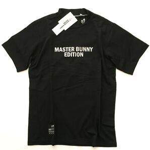 ☆280 新品【メンズ4(M)】黒 胸文字MASTER BUNNY EDITION (マスターバニーエディション) ゴルフウェア(トップス) モックネックの画像2