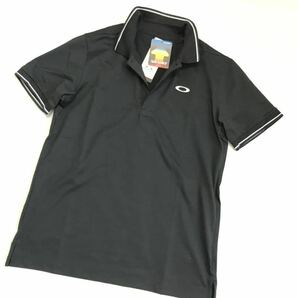 ♯C059新品【日本Lサイズ】黒ブラック ゴルフ 新品 オークリー Enhance SS Polo Essential 12.0ポロシャツ 半袖 吸汗速乾 総柄 OAKLEYの画像4