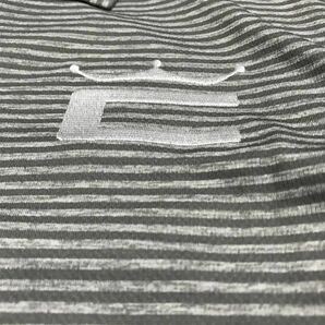 ◆H191新品 【メンズM】灰グレー PUMA Cobra Golf プーマ コブラゴルフ 左胸刺繍ロゴ 高品質 ストレッチ DRYボーダーポロシャツの画像3