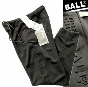 ▲B184新品 【メンズLL】 黒ブラック ゴルフに最適 ボール BALL スウエット パンツ ストレッチ 素材 さらさら素材 春夏　オールシーズン