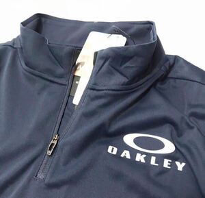 ●M212新品 正規品【日本 XXLサイズ】紺ネイビー オークリー（OAKLEY）Enhance 半袖 ゴルフ モックネック ハーフジップ ポロ