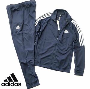 *082 new goods [ men's M] navy blue navy adidas Adidas top and bottom set jersey setup s Lee line all season to Lux -tsu