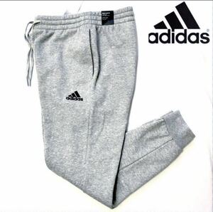 ▲B081新品【メンズO/ウエスト83〜86cm】 灰 adidas ゴルフにお勧め アディダス スウェット ジョガーパンツ テーパード フリース 裏起毛