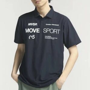 ◎113新品【メンズL】ネイビー ゴルフ DESCENTE MOVE SPORT デサントムーヴスポーツ SUNSCREEN COOL 吸汗速乾 ポロシャツ高品質の画像2