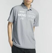 〓K046新品【メンズXL(O)】灰 ゴルフ DESCENTE MOVE SPORT デサントムーヴスポーツ SUNSCREEN COOL 吸汗速乾 ポロシャツ高品質 さらさら_画像2