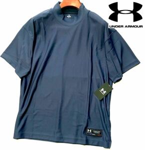 *H192 new goods [ size L] gray navy Golf Under Armor . sweat speed . stretch mok neck shirt anti-bacterial deodorization UNDER ARMOUR spring summer 