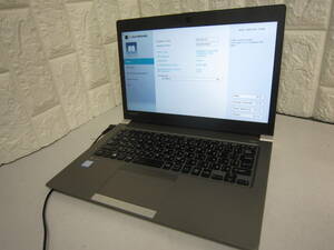 921★TOSHIBA dynabook RZ63/HS PRZ63HS-NRA Core i7 8550U　メモリ/8GB　SSD/無 BIOS確認　