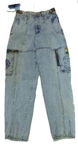 1980デッドスト90s　BAGGY　バギーフィット　ダンサーBBOYBガールバギーBOGEL USA デニム ACID WASH dancer baggy　-新品