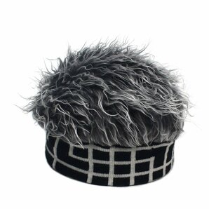 ウイッグキャップ ブラック ニュアンス柄 ヘアバンドタイプ 帽子 カツラ ウィッグヘア 帽子 髪の毛付き ウィッグ付き カラーCの画像2