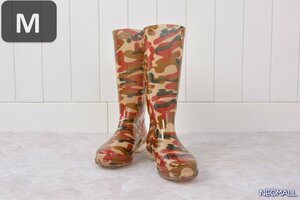  rain measures .* rain boots [504] M size red camouflage waterproof rain shoes lady's rain shoes boots rainy season measures . slide waterproof rain snow clear weather combined use 