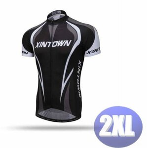 XINTOWN サイクリングウェア 半袖 2XLサイズ 自転車 ウェア サイクルジャージ 吸汗速乾防寒 新品 インポート品【n617-bk】