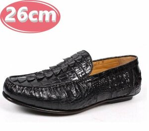  crocodile leather business shoes top class wani leather crocodile shoes men's shoes leather shoes black 26.0cm [n785]