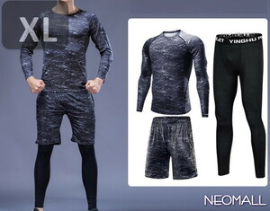  running wear long sleeve 3 point set XL size [0-021] training wear sport wear compression wear speed . ventilation . sweat height elasticity 