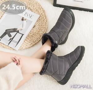 Женские снежные туфли [957] Серые 24,5 см сапоги кроссовки