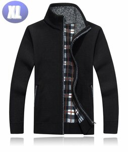 ニットジャケット ブラック XLサイズ ジッパー セーター　