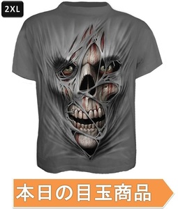 今日の目玉 ☆ 丸首 3D 半袖 Tシャツ【336】カラーA 2XLサイズ トップス お洒落 シンプル 春夏