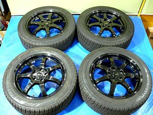 ホットスタッフG-soeedアルミとアイスガード☆17×7J ＋48 PCD114,3-5穴、215/55R17☆中古4本セット