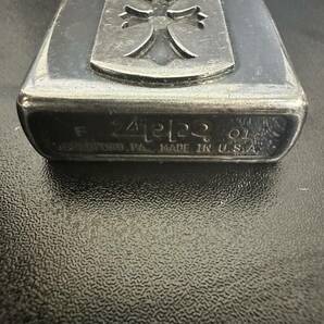 ZIPPO ジッポライター シルバーカラー 十字架 クロス 着火未確認の画像3