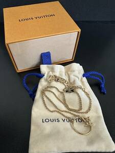 未使用 ルイ ヴィトン LOUIS VUITTON ネックレス LV エクリプス ペンダント ゴールド M00762 箱付