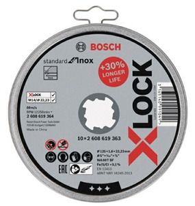 (ボッシュ) X-LOCK 切断砥石 10枚入 2 608 619 364 スタンダード ステンレス用 2608619364 外径125mm 厚さ1.6mm