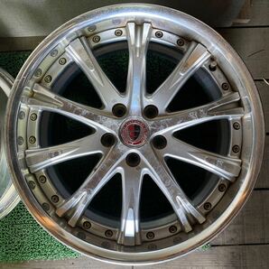 WORKホイール 19インチ 19×8J OFF:+45 PCD;114.3-5H ハブ径;約73mm 傷あり、ガリ傷あり、サビあり 4本 センターキャップ色違いの画像6