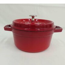 1円【良品】STAUB ストウブ/STAUBストウブ ココットロンド 20㎝ 2.2L/1102006/82_画像2