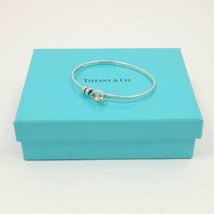 【良品】TIFFANY&Co. ティファニー/フック&アイ ブレスレット バングル/シルバー 925 750 K18/77_画像1