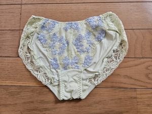 ☆トリンプ Cosmetic Pure ライトグリーン花柄刺繍ショーツ　サイズＭ★