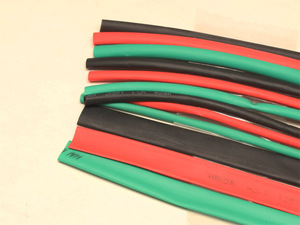 【送料無料】1mカット熱収縮チューブ3φ黒・赤・緑3本セット
