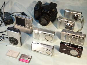 デジタル　コンパクトカメラ　ジャンク　９台　DIMAGE A2 Caplio R2 SONY Cyber shotDSC-T1 L1 IXYDigital fine pix f700 coolpix7900 など