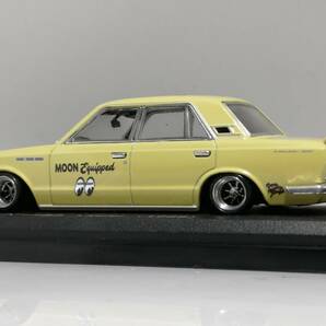 1/43 ノレブ Nissan Laurel (1968）改 アルミ 深リム ローダウン 改造 ローレル F・Rスポイラー Mooneyes デカール カスタム 国産名車 の画像4