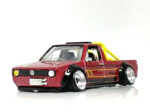 Hot WHeeLs VOLKSWAGEN CADDY 改 アルミ 深リム ローダウン 改造 ワーゲン キャディ ロールバー Mooneyes デカール ミラー カスタム