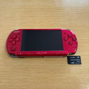 PSP3000 本体 ラディアントレッド 赤 動作確認済 メモリースティック4GB