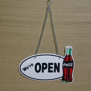 コカコーラ オープン クローズ 看板 ドアプレート 営業中 閉店 非売品の画像1