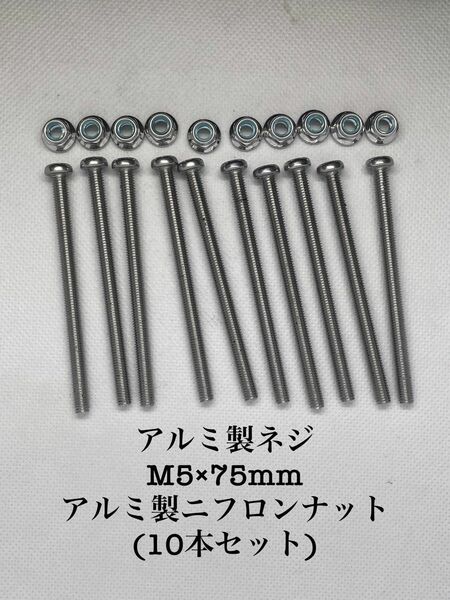 アルミ製ネジ10本セット(M5×75mm)ニックス風・カスタム用