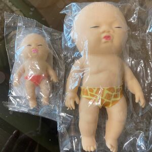 アグリー ベイビー 約7cm と15cm人形 おもちゃ スクイーズ ストレス解消グッズ 赤ちゃん フィジットベビー 