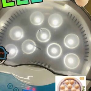 孵化器9個まで可能　LEDライト　自動孵化器　孵卵器　360度照射で孵化率アップ